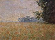 Claude Monet Oat and Poppy Field painting